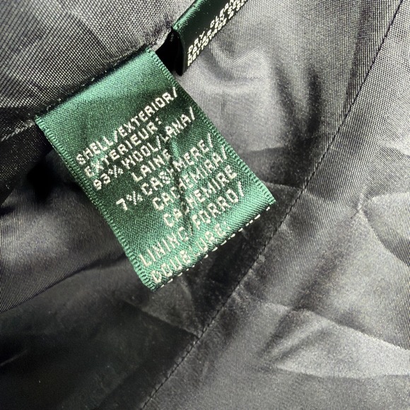 Lauren Ralph Lauren Blazer Womens 12P Gray Gold Button Petite Wool Blend - Picture 6 of 11